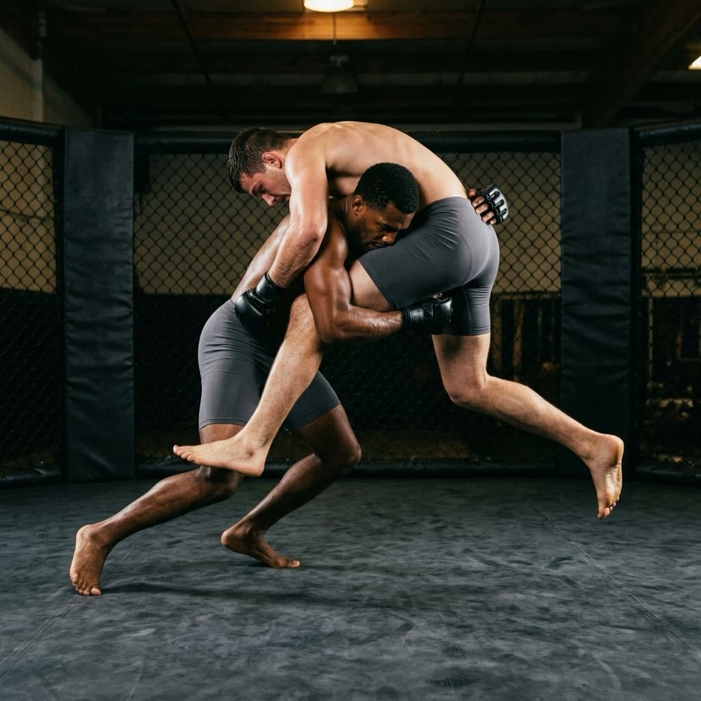 MMA athletes training